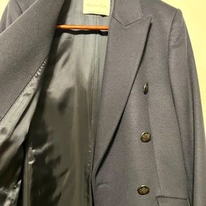Brand New Massimo Dutti Navy Wool/Cashmere coat